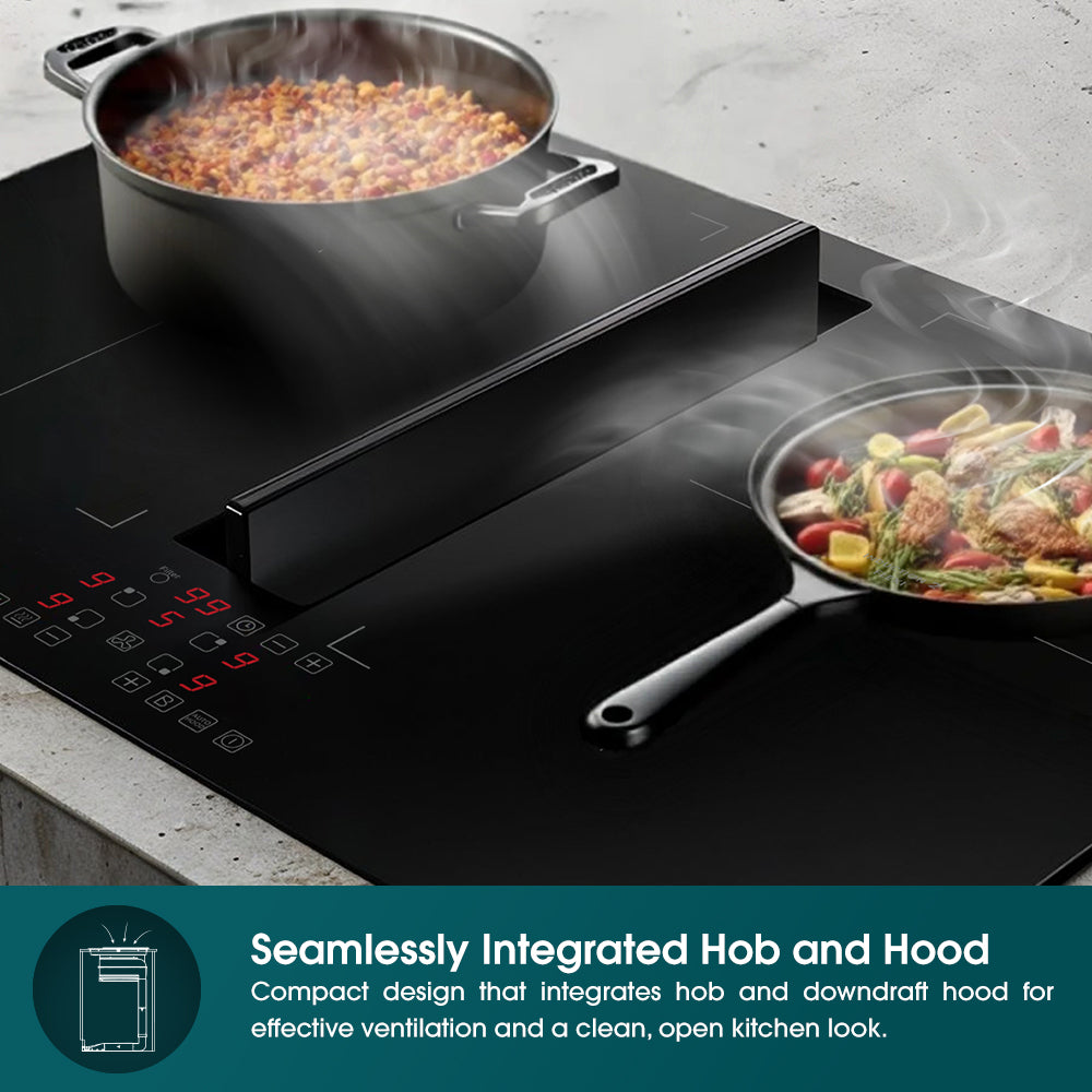 60cm Flexi Zones Induction Hob with Downdraft Hood EIH8602E