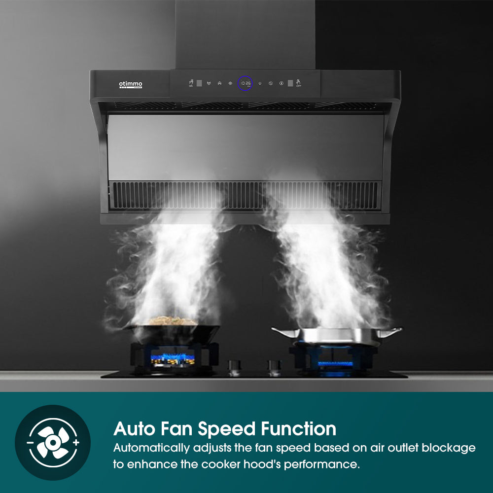 90cm 1200m3/h L-Shaped Hood with Dual Suction | Built-In