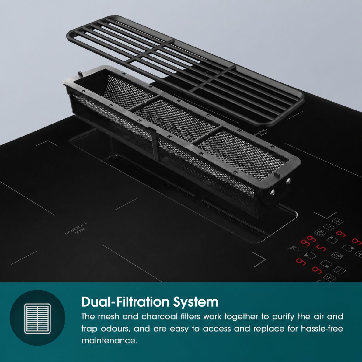 60cm Flexi Zones Induction Hob with Downdraft Hood