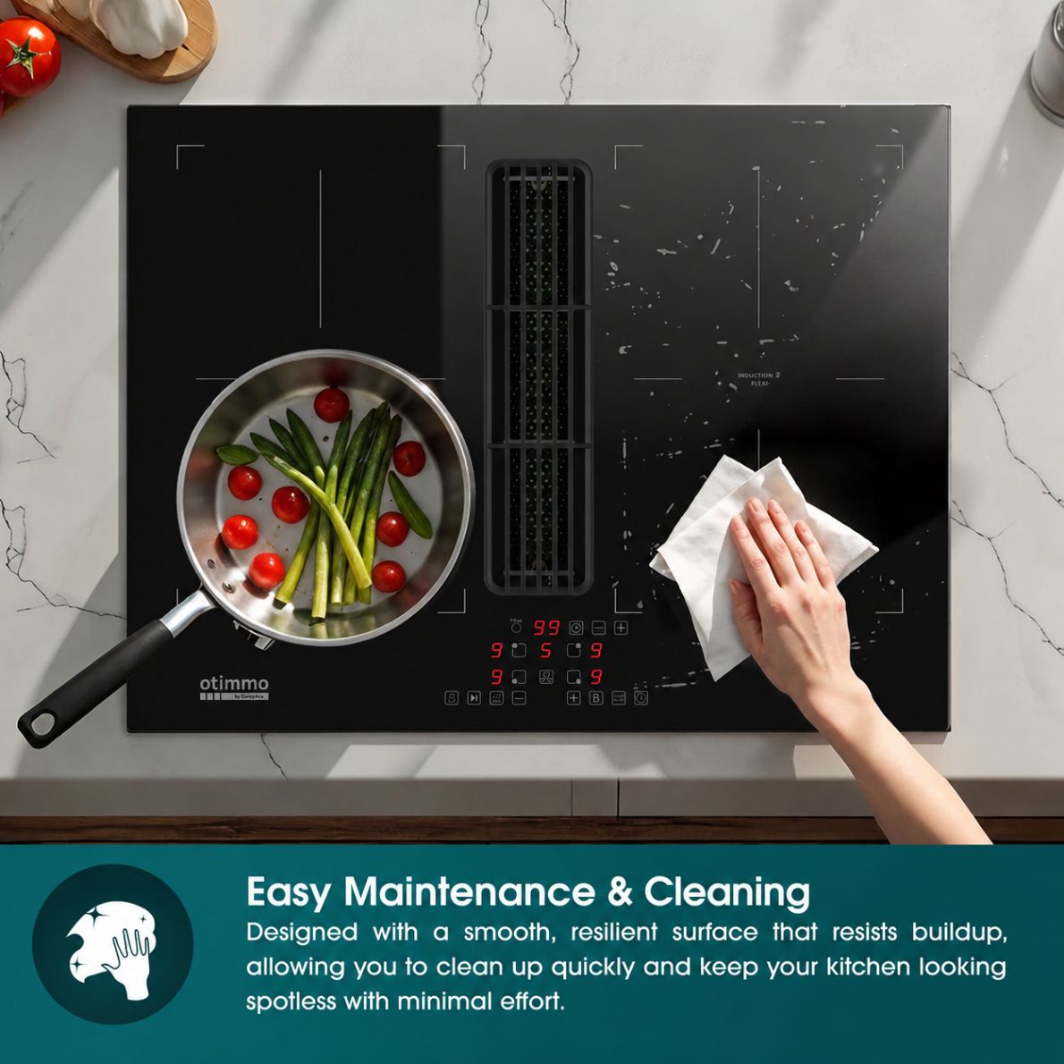 60cm Flexi Zones Induction Hob with Downdraft Hood